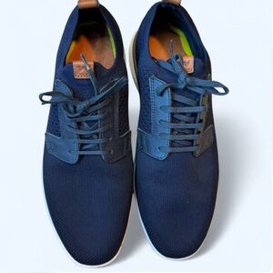 Wolf & Shepard Stylish Navy Blue Men's Sneakers with leather details